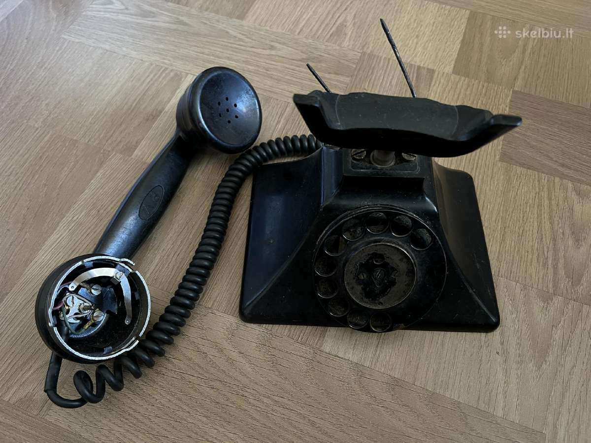Vintazinis telefono aparatas, lentynele, atsakikli - nuotraukos Nr. 12