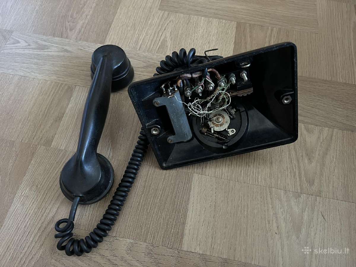 Vintazinis telefono aparatas, lentynele, atsakikli - nuotraukos Nr. 13