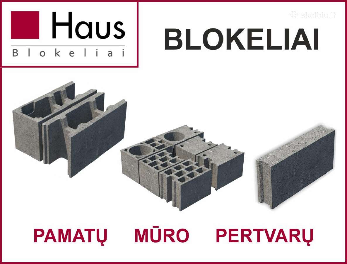 Pamatų, mūro, pertvarų blokeliai Haus