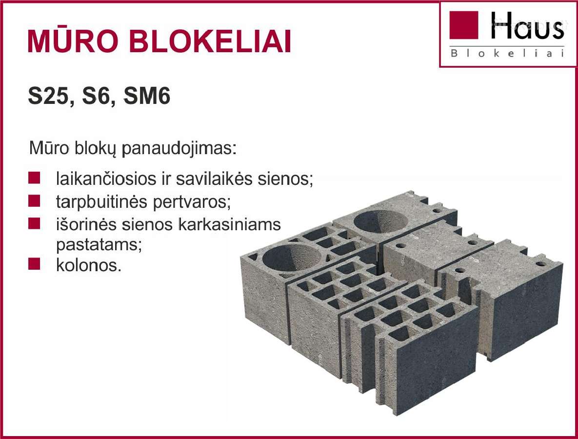 Pamatų, mūro, pertvarų blokeliai Haus - nuotraukos Nr. 3