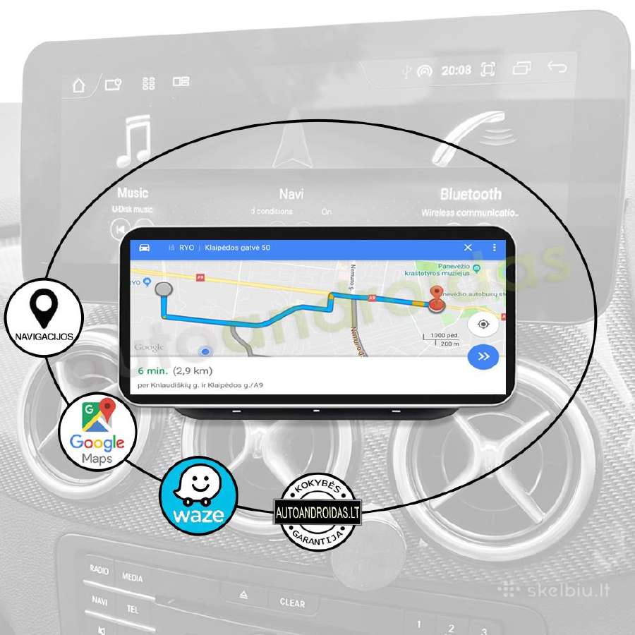 Mercedes 2011-18 B W245 W246 Android multimedia - nuotraukos Nr. 10
