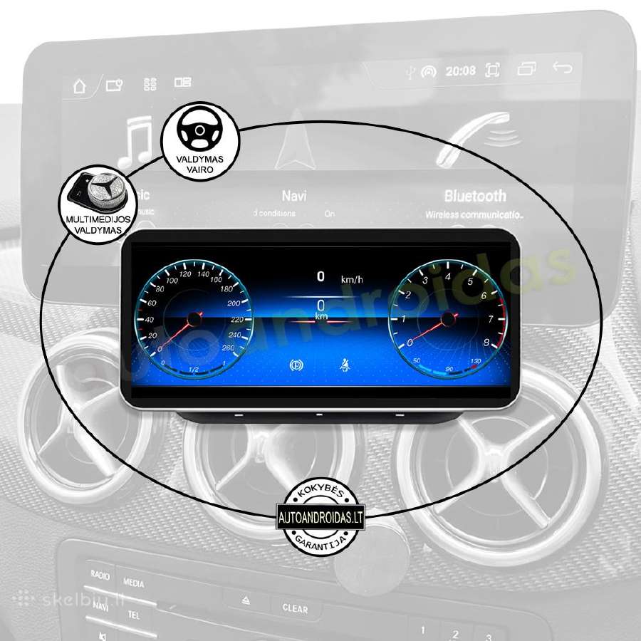 Mercedes 2011-18 B W245 W246 Android multimedia - nuotraukos Nr. 11