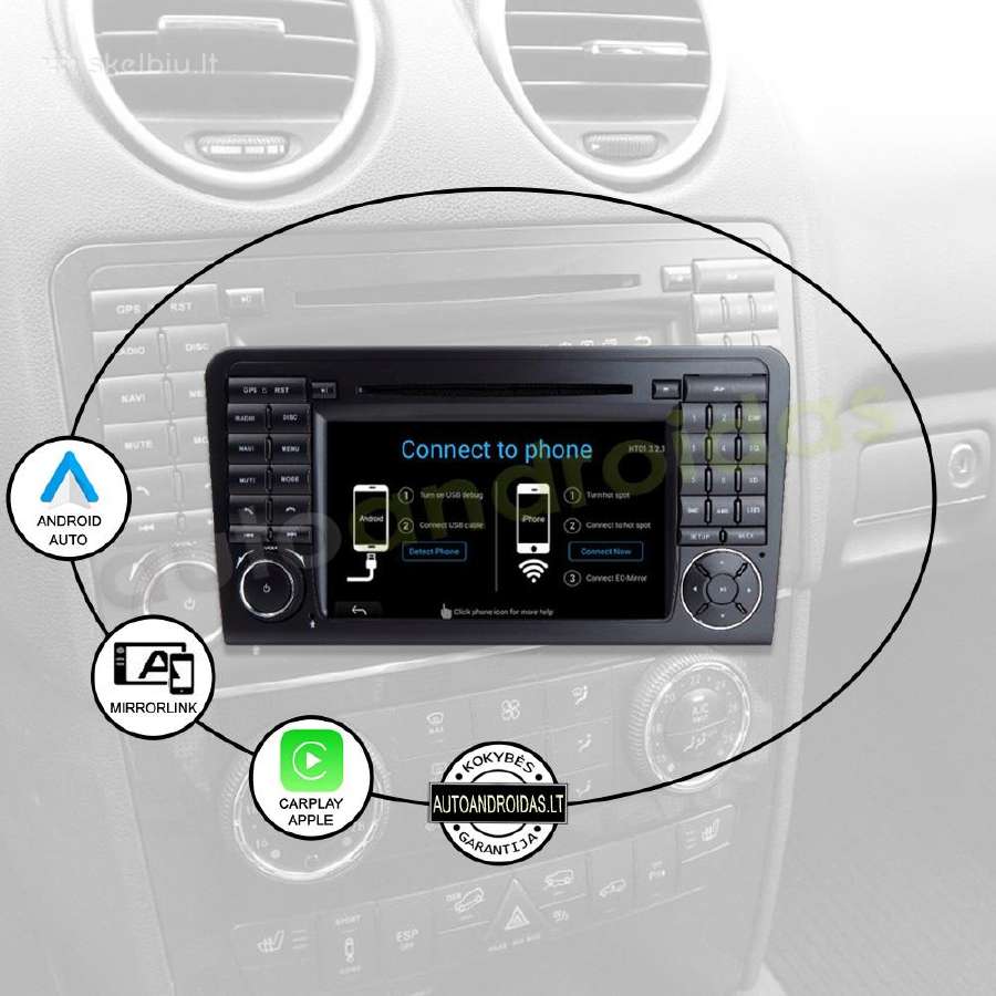 Mercedes Ml W164, Gl 2005-12 Android multimedia - nuotraukos Nr. 10