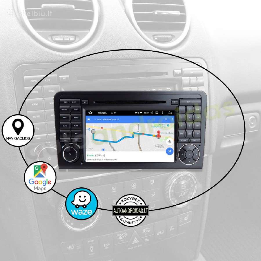 Mercedes Ml W164, Gl 2005-12 Android multimedia - nuotraukos Nr. 11