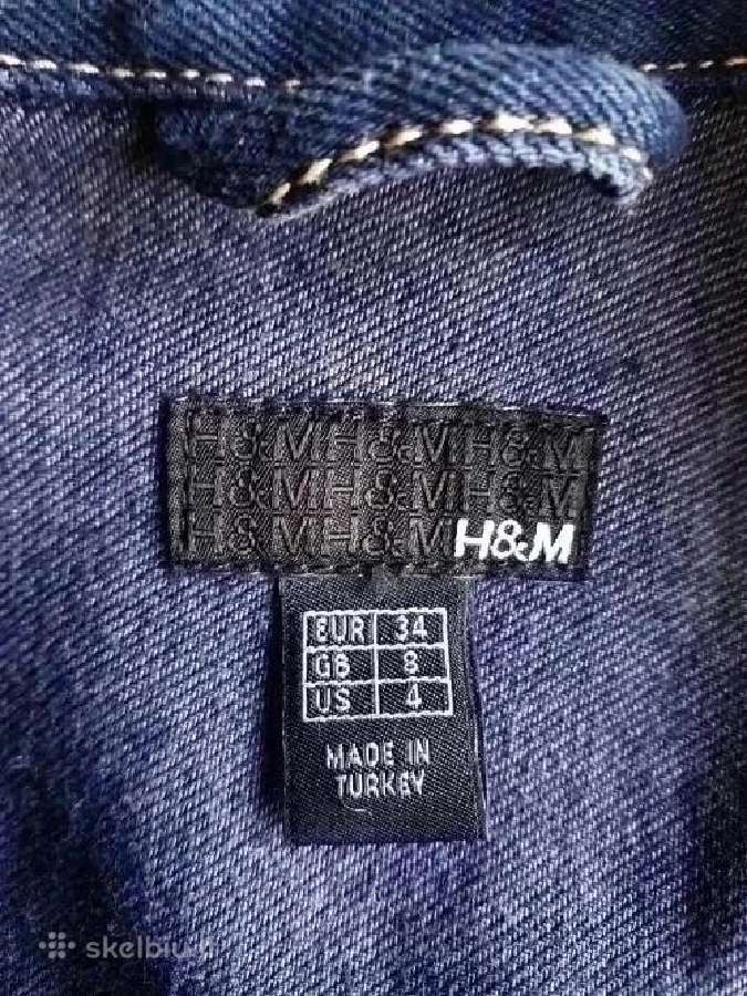 "h&m" tamsiai mėlynas džinsinis švarkas Xs - nuotraukos Nr. 3