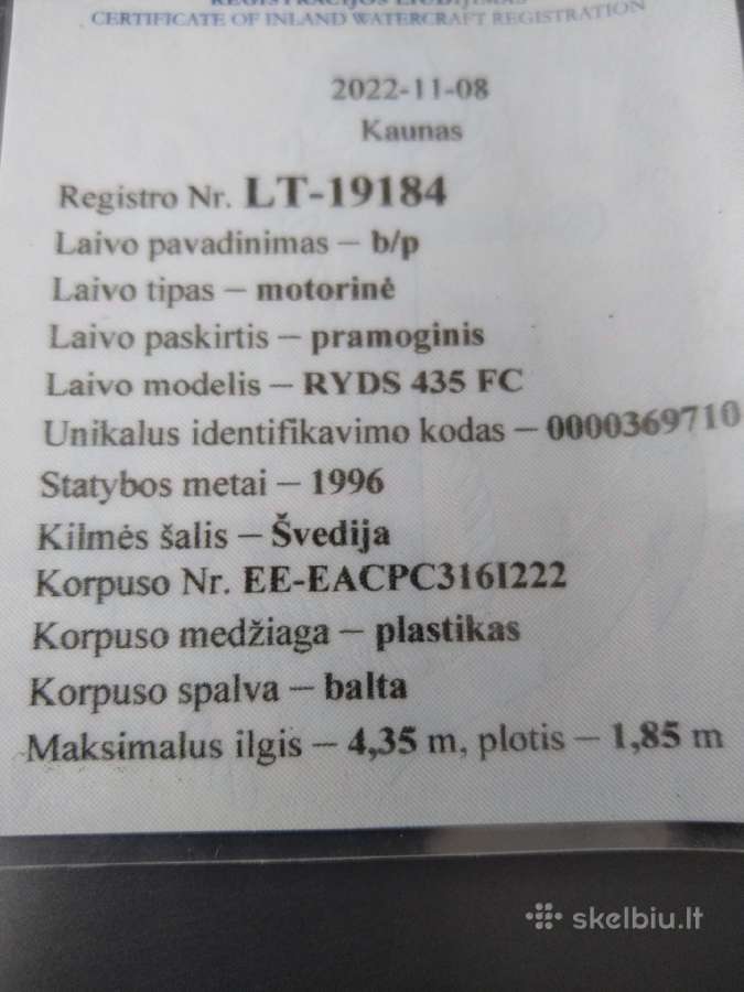 Parduodamas šeimyninis kateriukas - nuotraukos Nr. 12