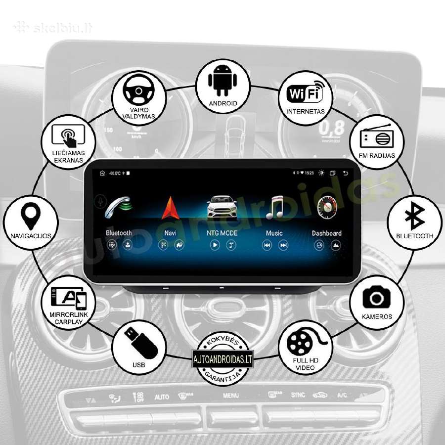 Mercedes C W205 Glc X253 Android multimedia WiFi - nuotraukos Nr. 2