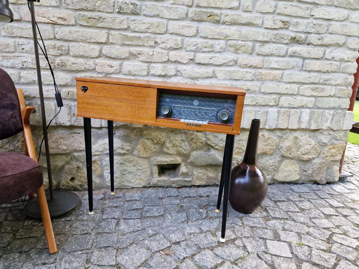 Vintažinis mid century lempinė radijo konsolė - nuotraukos Nr. 19