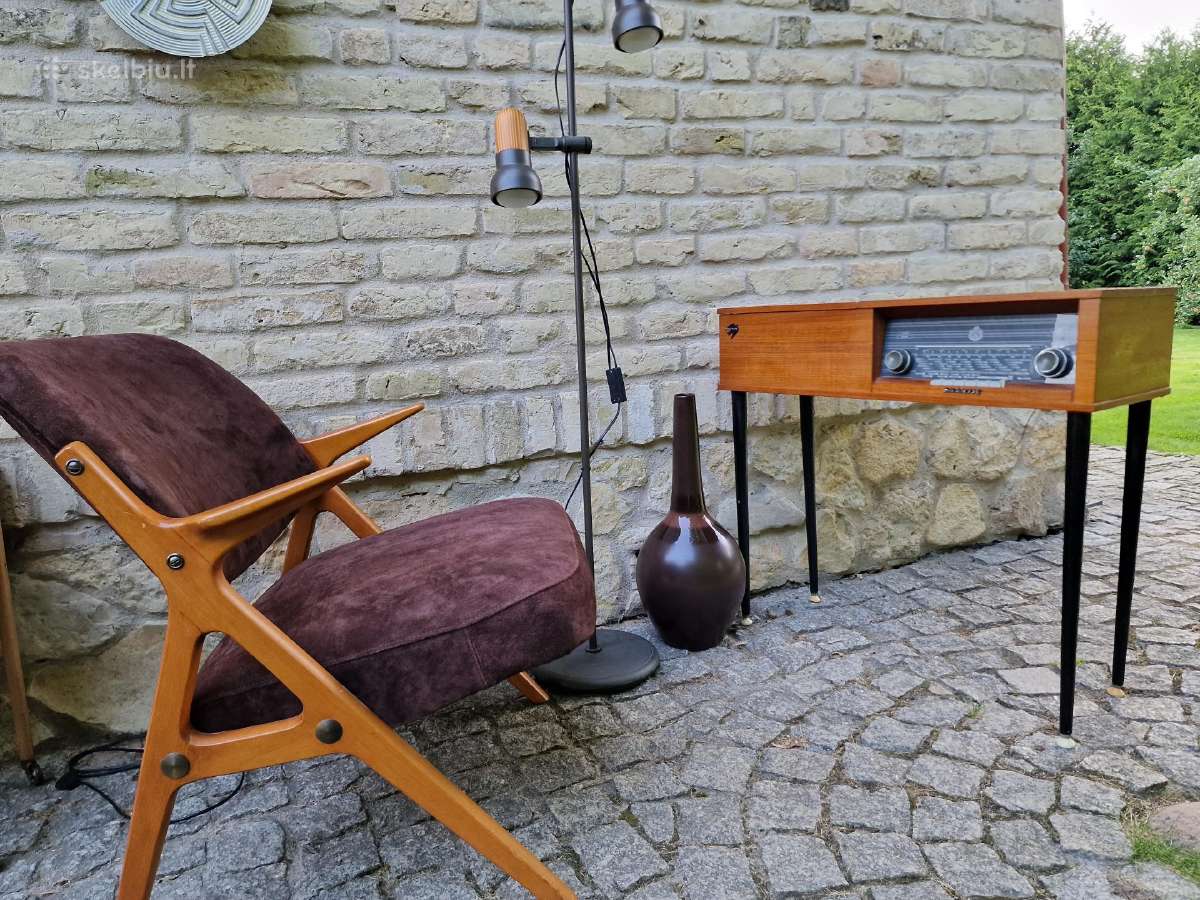 Vintažinis mid century lempinė radijo konsolė - nuotraukos Nr. 25