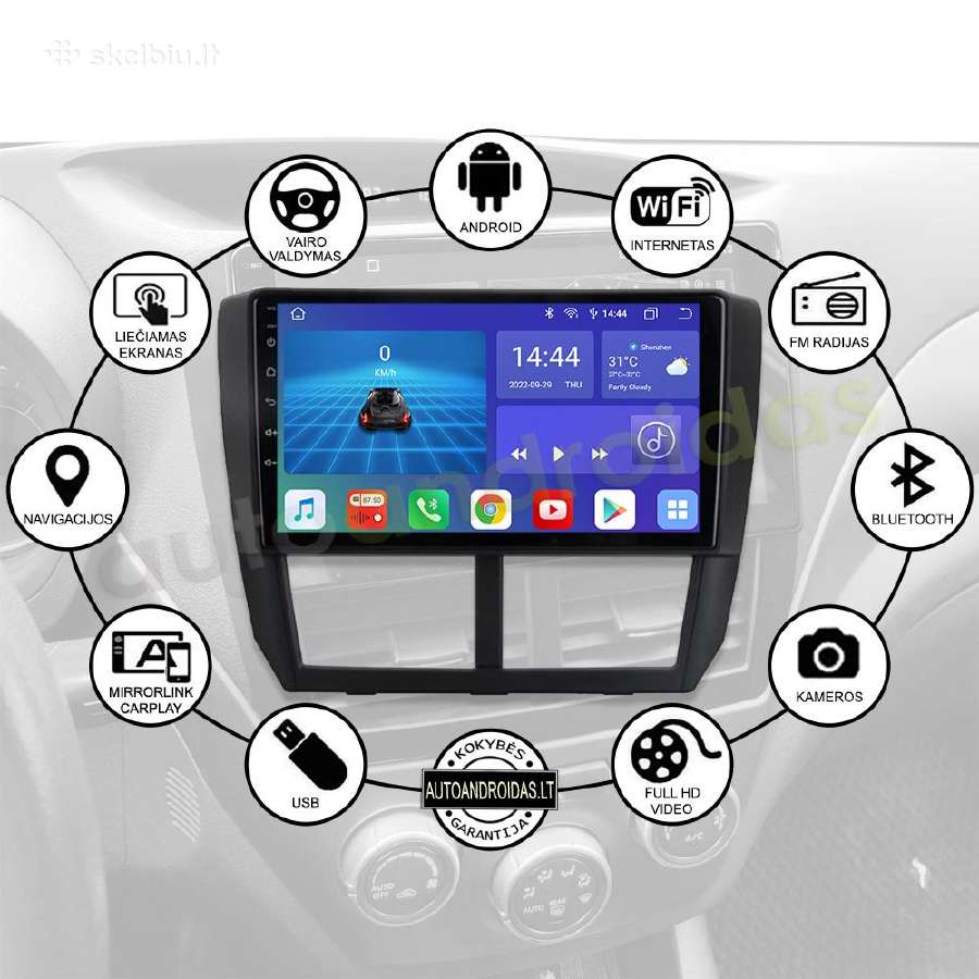 Subaru Forester Impreza 2007-13 Android multimedia - nuotraukos Nr. 2