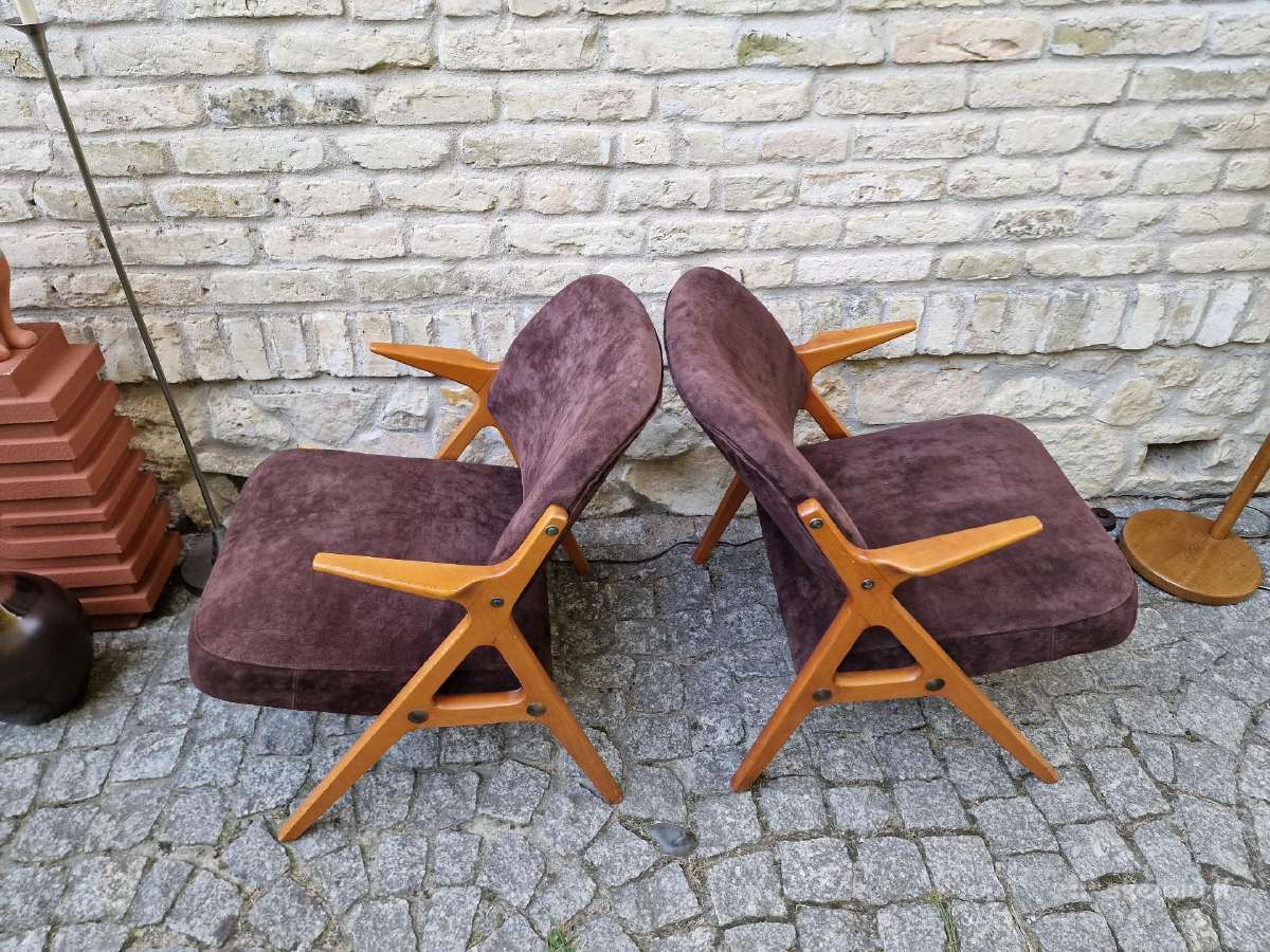 Vintažiniai mid century Nya Flugan foteliai - nuotraukos Nr. 3