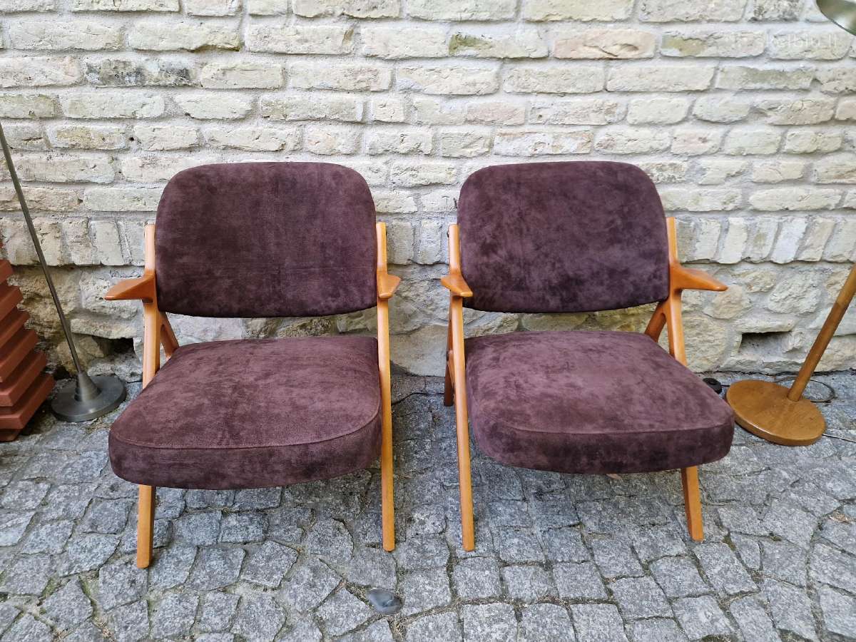 Vintažiniai mid century Nya Flugan foteliai - nuotraukos Nr. 4