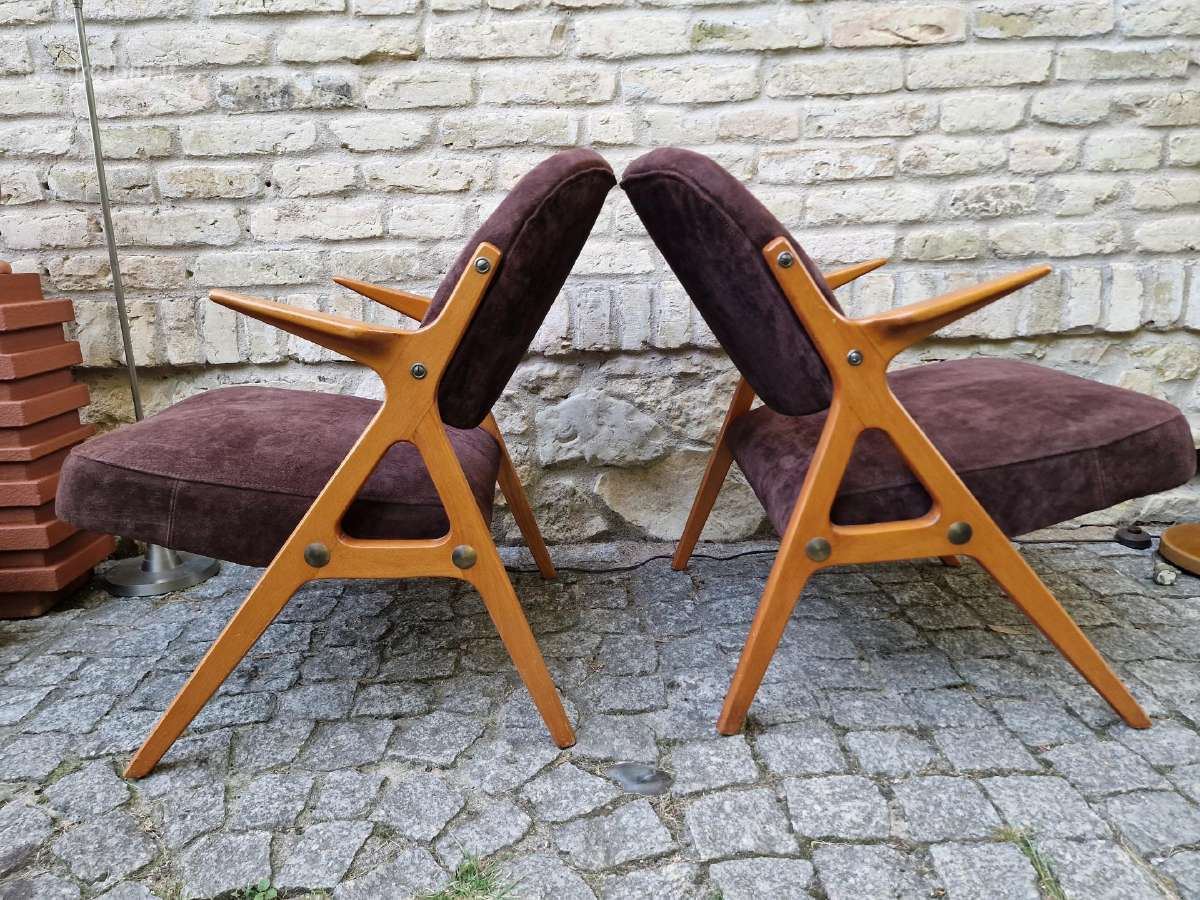 Vintažiniai mid century Nya Flugan foteliai - nuotraukos Nr. 5