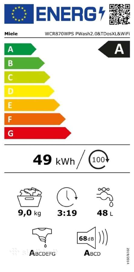 Miele W1 Powerwash 2.0 &Twindos XL 9kg A - nuotraukos Nr. 27