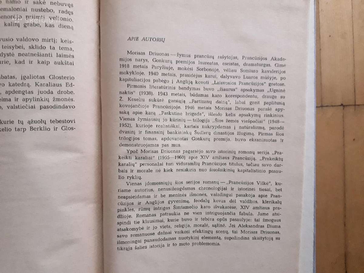 Morisas Driuonas "Prancūzijos vilkė" 1975 m. - nuotraukos Nr. 3