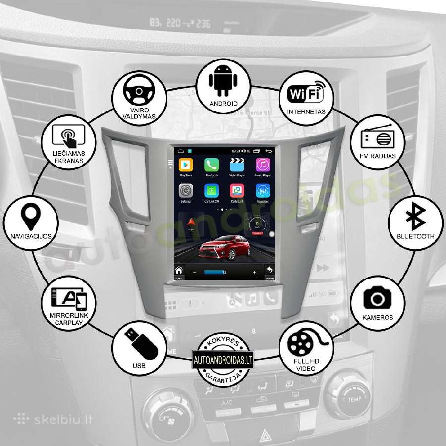 Subaru Outback Legacy Tesla Android multimedia - nuotraukos Nr. 2