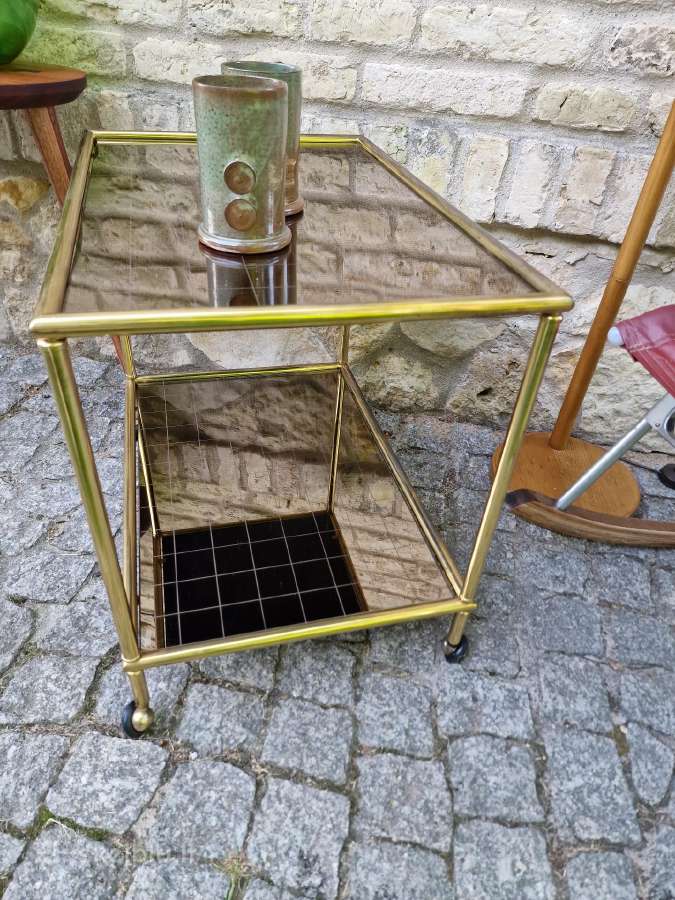 Vintažinis mid century žalvarinis servir.staliukas - nuotraukos Nr. 7