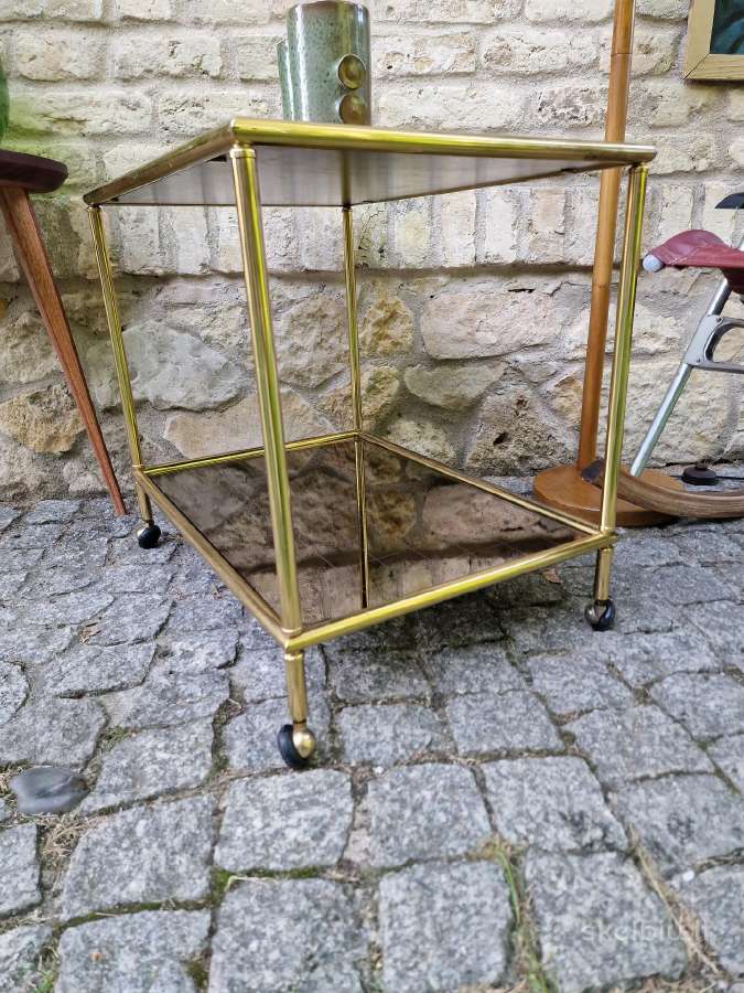 Vintažinis mid century žalvarinis servir.staliukas - nuotraukos Nr. 11