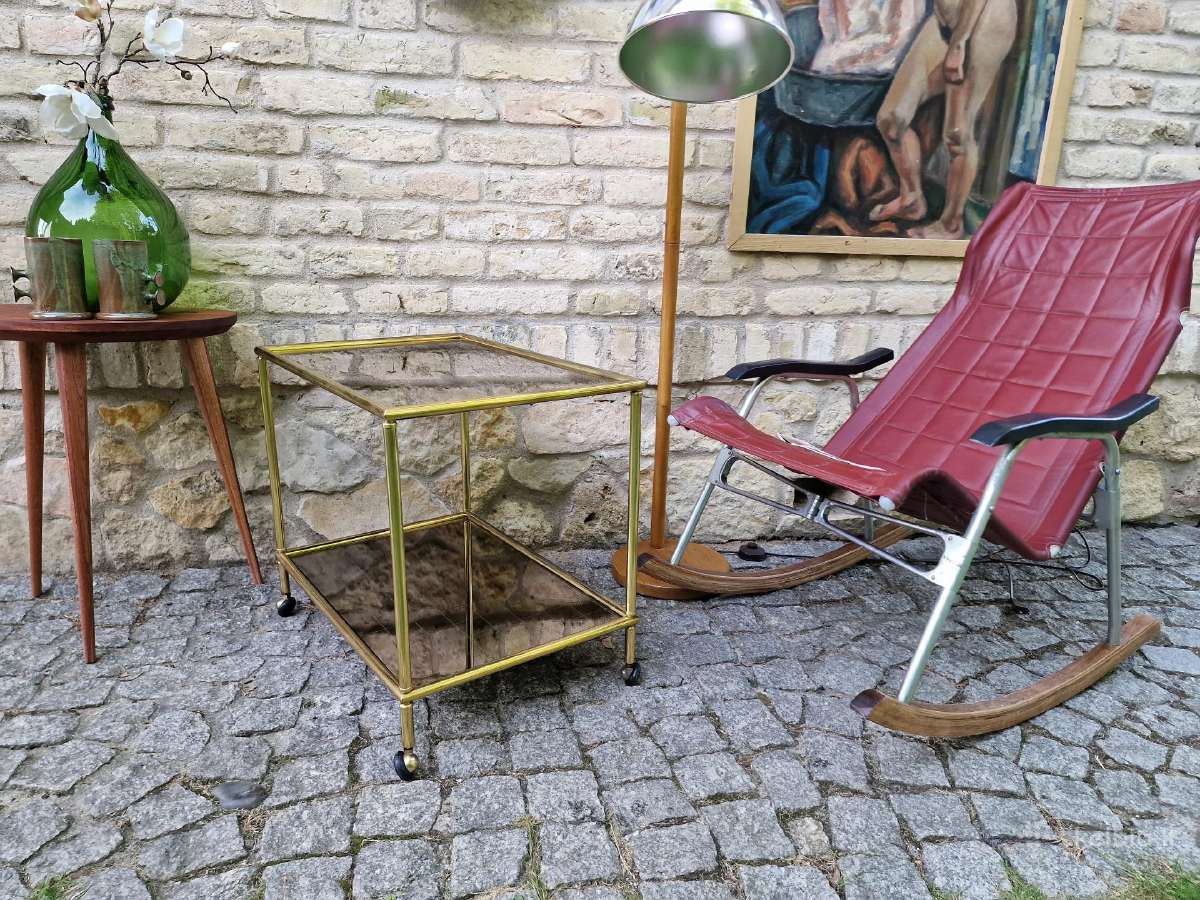 Vintažinis mid century žalvarinis servir.staliukas - nuotraukos Nr. 14