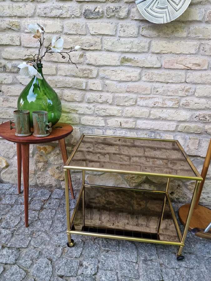 Vintažinis mid century žalvarinis servir.staliukas - nuotraukos Nr. 15