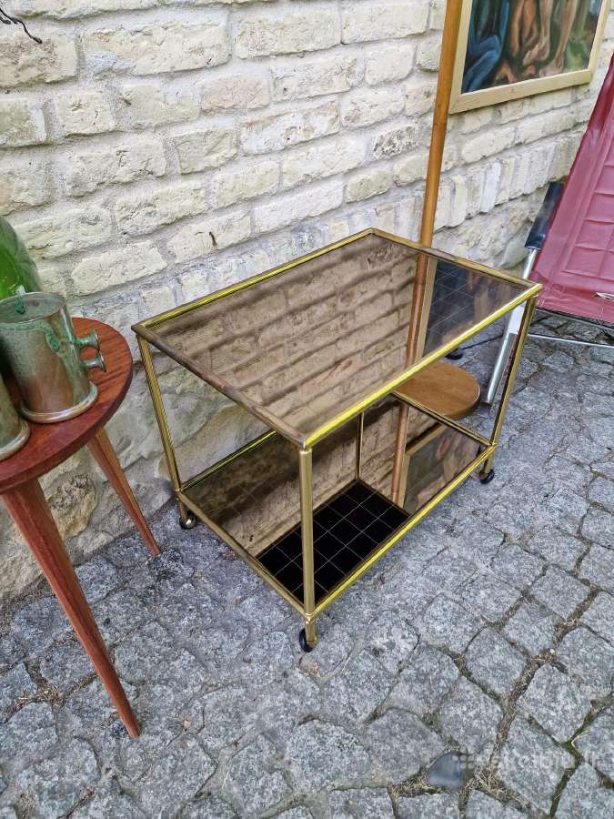 Vintažinis mid century žalvarinis servir.staliukas - nuotraukos Nr. 22