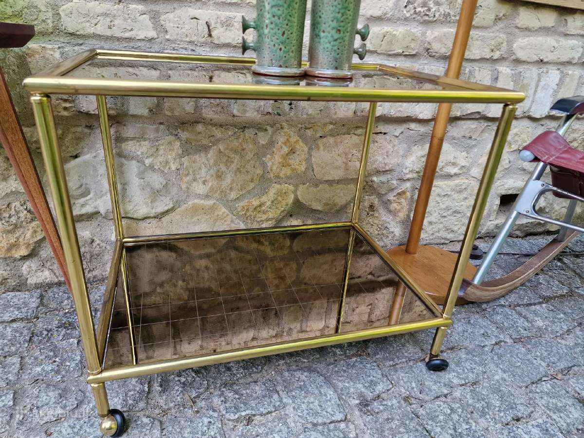 Vintažinis mid century žalvarinis servir.staliukas - nuotraukos Nr. 23