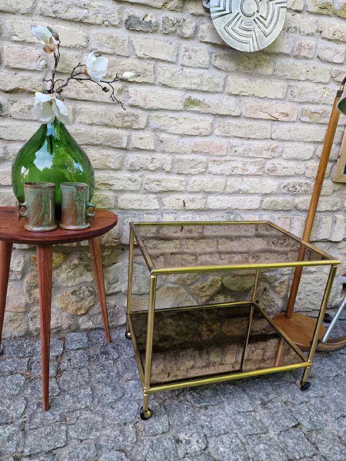 Vintažinis mid century žalvarinis servir.staliukas - nuotraukos Nr. 24