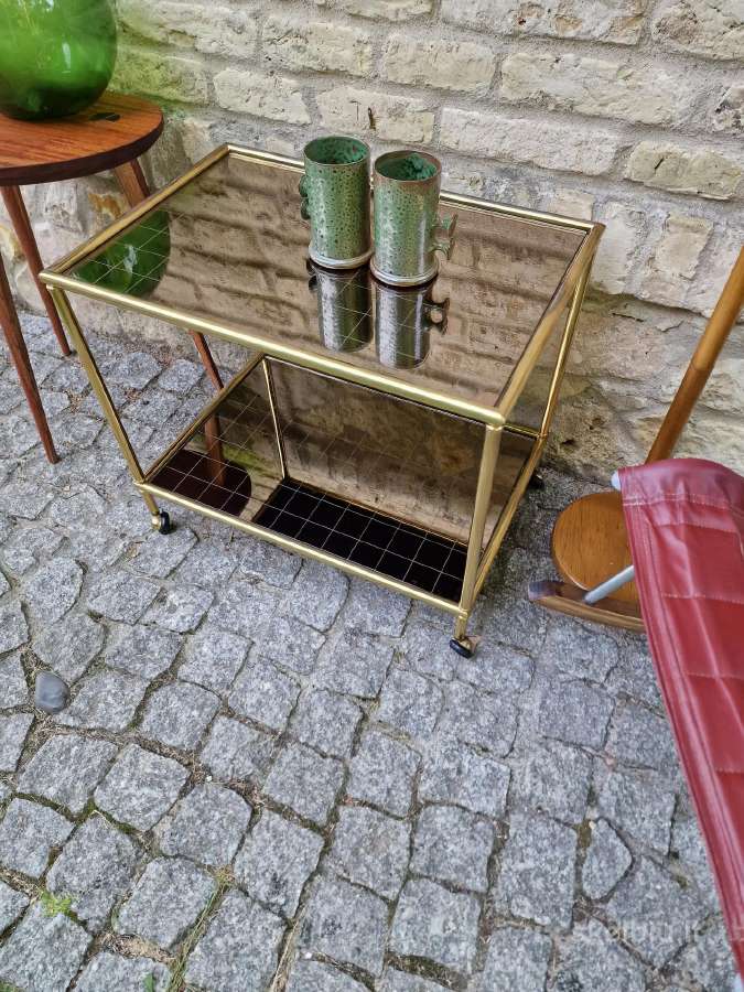 Vintažinis mid century žalvarinis servir.staliukas - nuotraukos Nr. 25