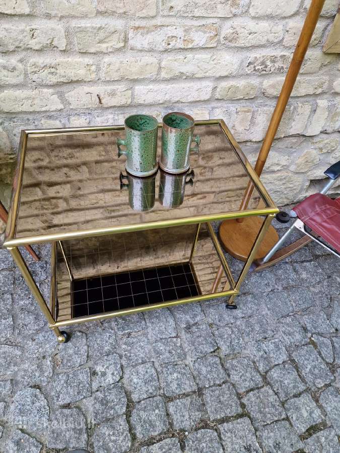 Vintažinis mid century žalvarinis servir.staliukas - nuotraukos Nr. 26