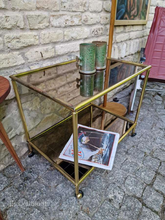 Vintažinis mid century žalvarinis servir.staliukas - nuotraukos Nr. 28