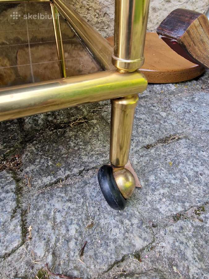 Vintažinis mid century žalvarinis servir.staliukas - nuotraukos Nr. 30