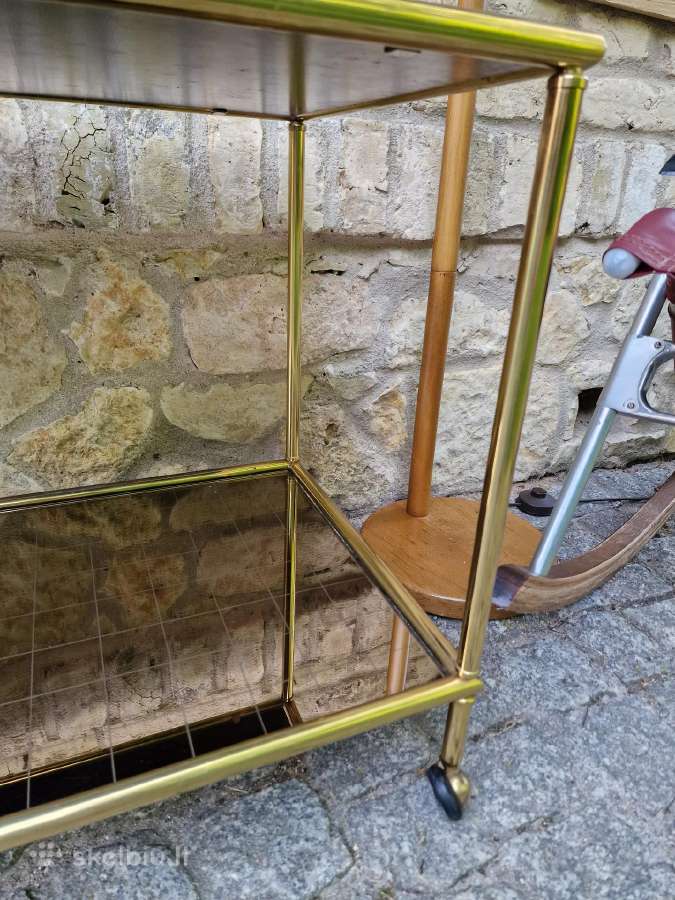 Vintažinis mid century žalvarinis servir.staliukas - nuotraukos Nr. 31