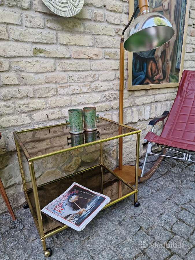 Vintažinis mid century žalvarinis servir.staliukas - nuotraukos Nr. 35