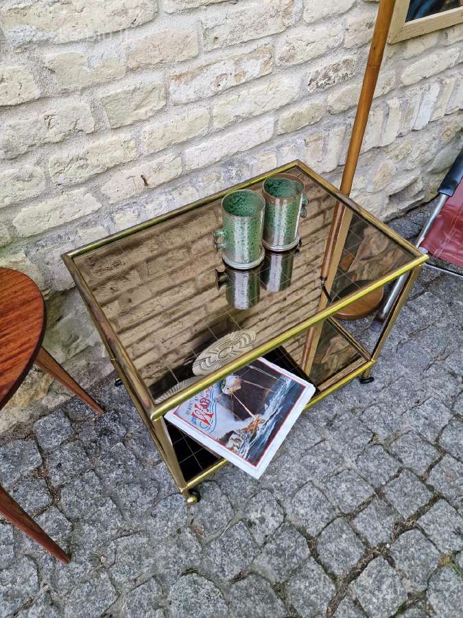 Vintažinis mid century žalvarinis servir.staliukas - nuotraukos Nr. 36
