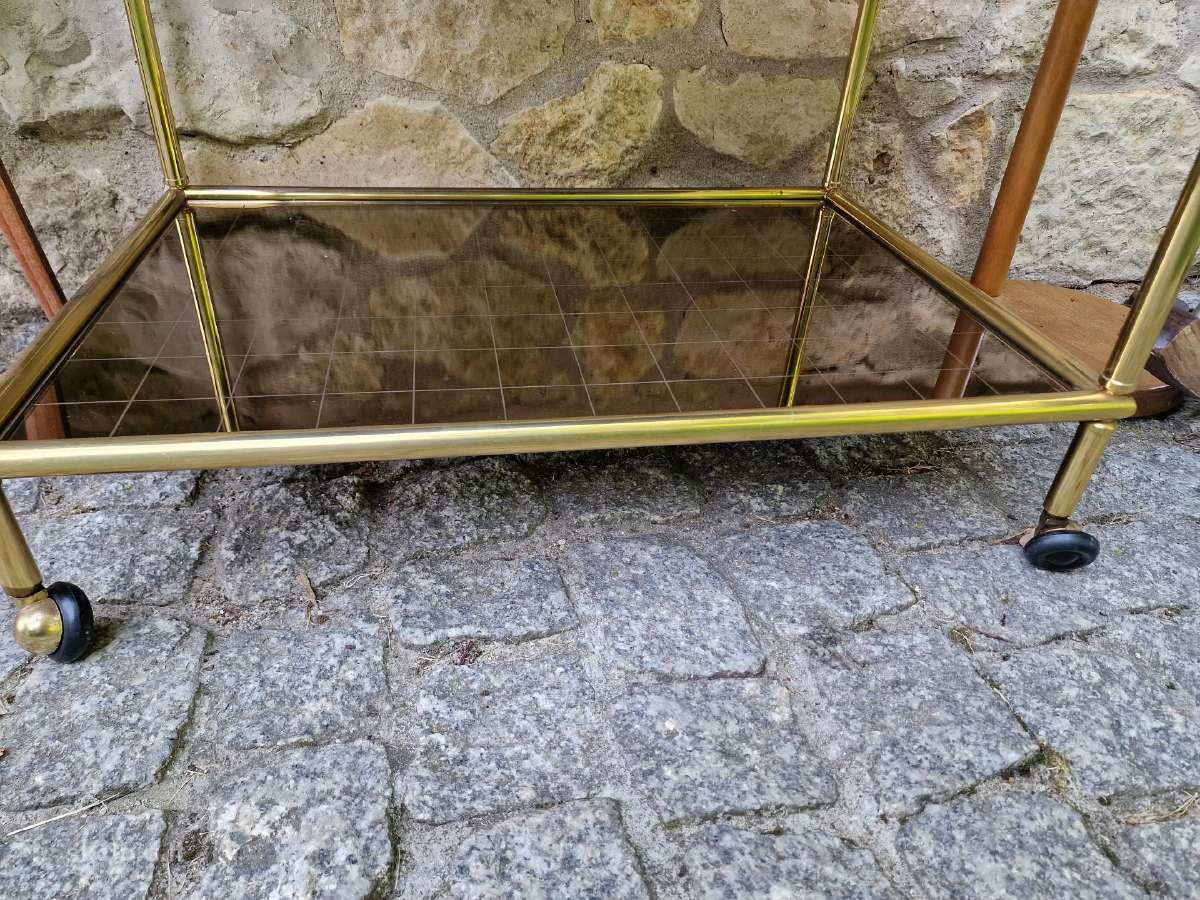Vintažinis mid century žalvarinis servir.staliukas - nuotraukos Nr. 37
