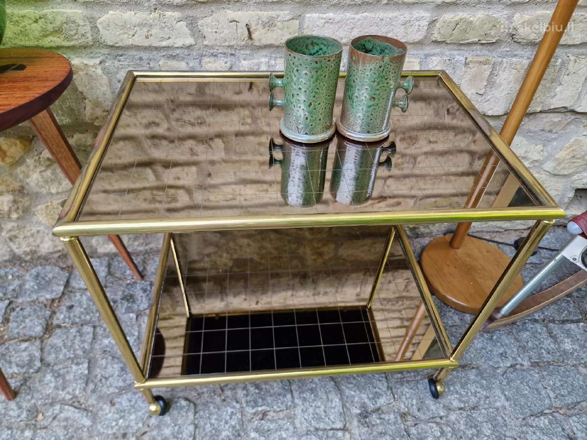 Vintažinis mid century žalvarinis servir.staliukas - nuotraukos Nr. 38