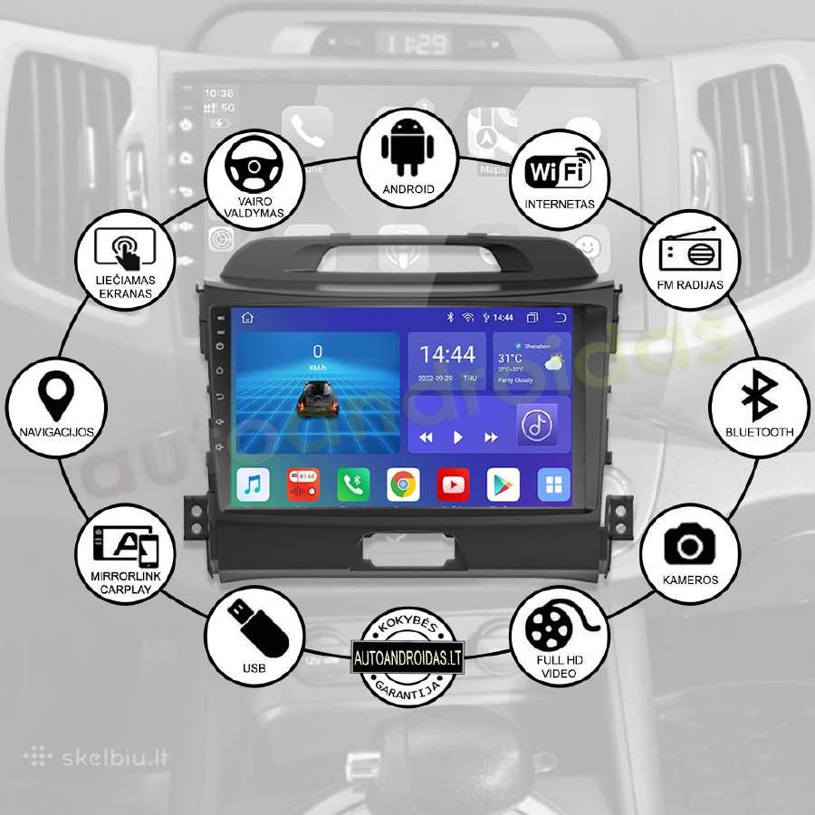 Kia Sportage 2010-16 Android multimedia GPS/WiFi - nuotraukos Nr. 2
