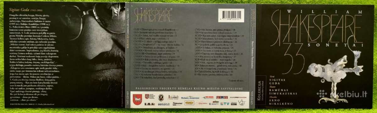 *Viljamas Šekspyras 33 sonetai / CD - nuotraukos Nr. 2