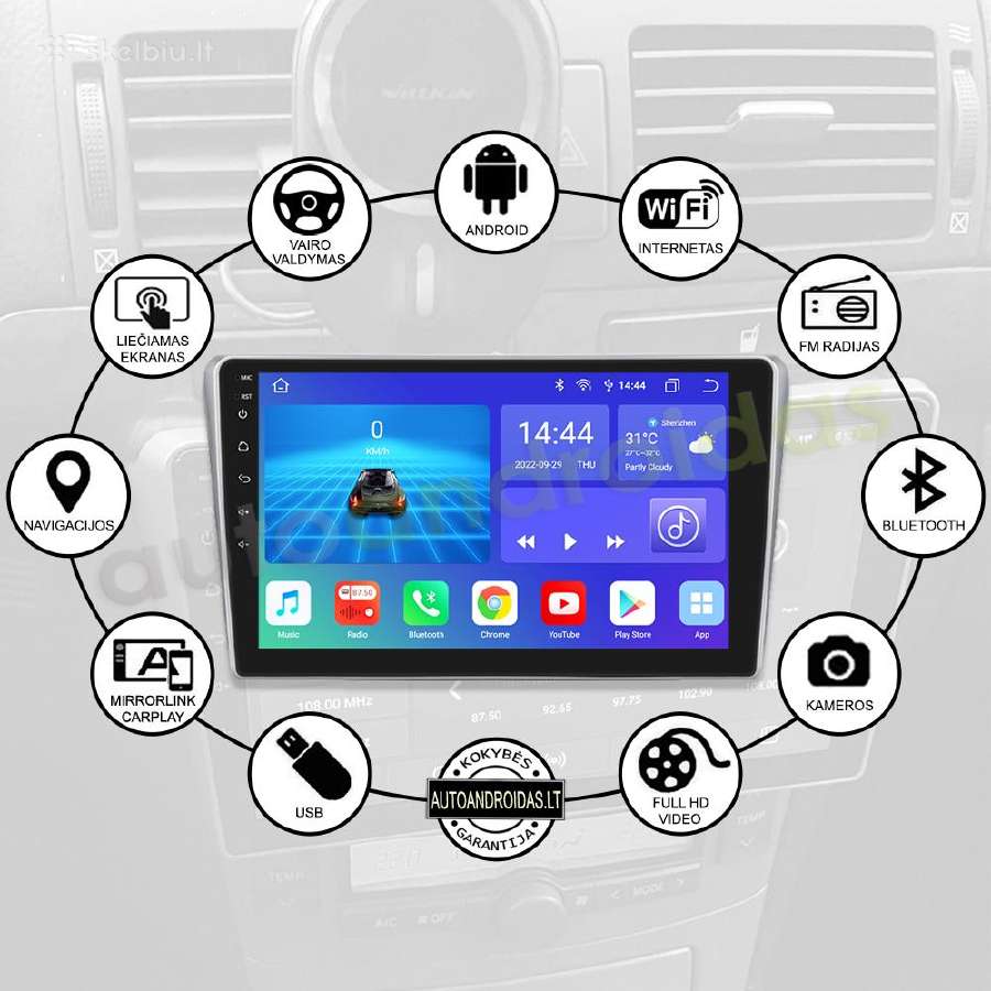 Toyota Avensis T25 2002-08 Android multimedia GPS - nuotraukos Nr. 2