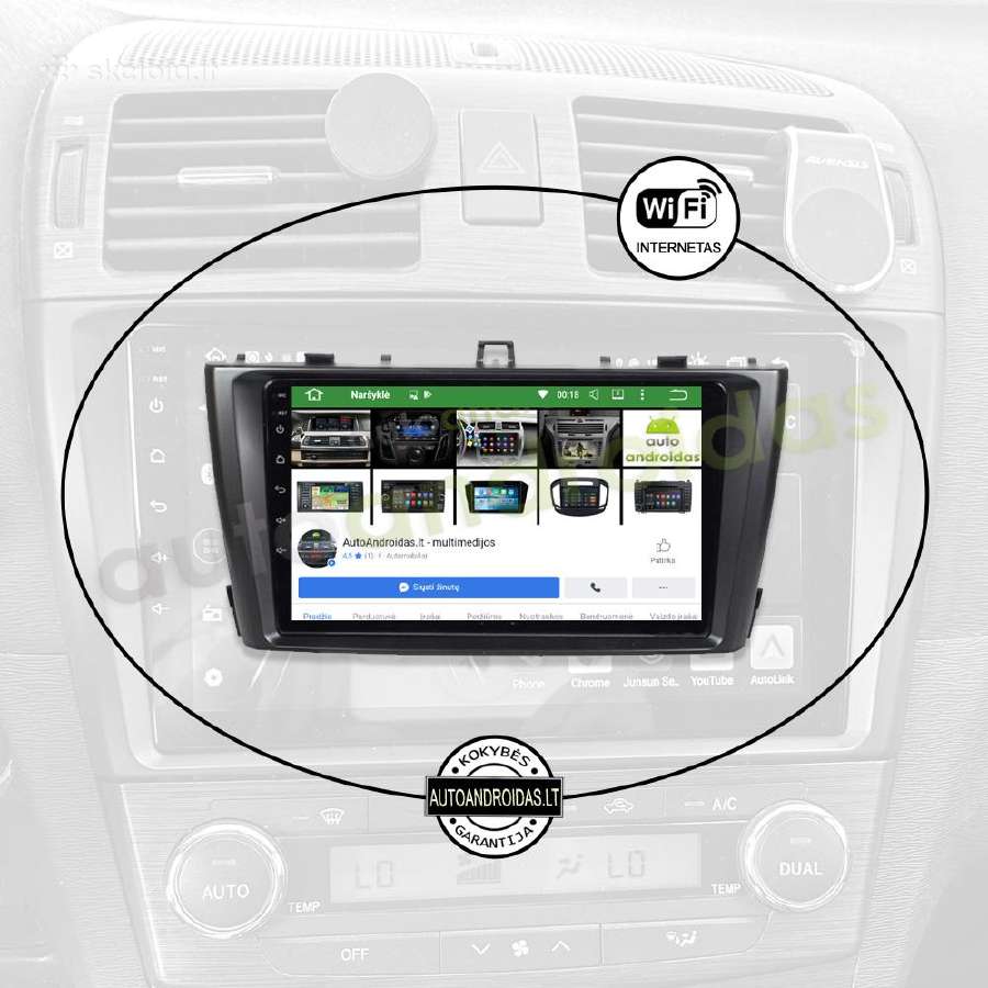 Toyota Avensis T27 2008-15 Android multimedia GPS - nuotraukos Nr. 3