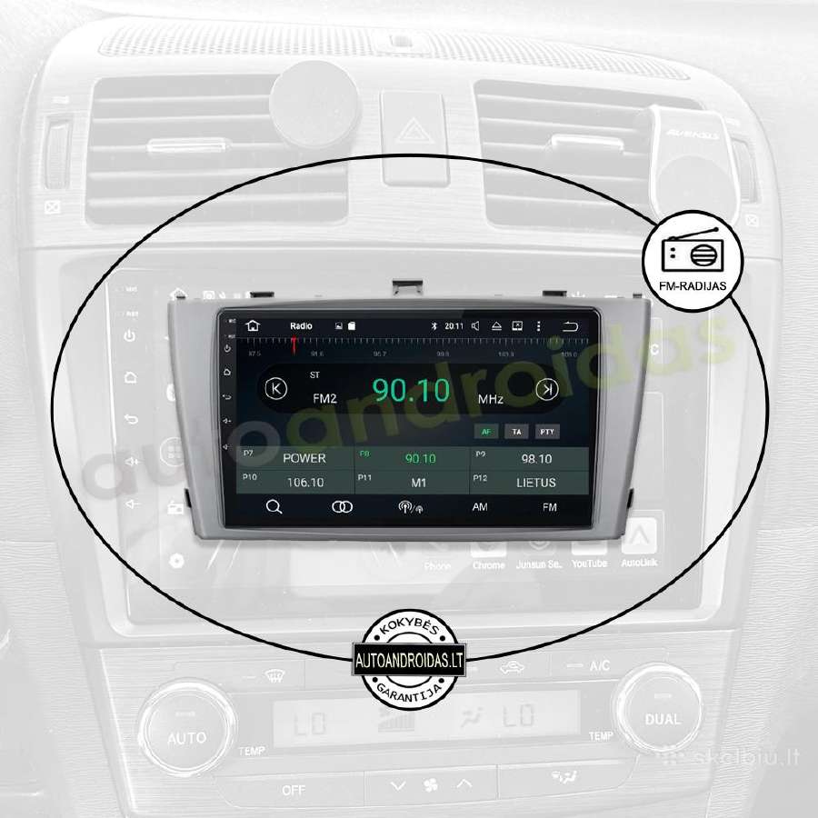 Toyota Avensis T27 2008-15 Android multimedia GPS - nuotraukos Nr. 4