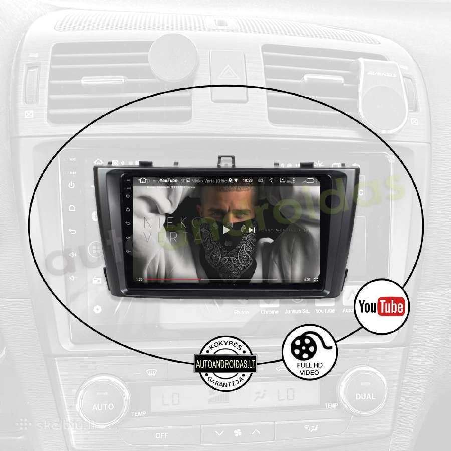 Toyota Avensis T27 2008-15 Android multimedia GPS - nuotraukos Nr. 9