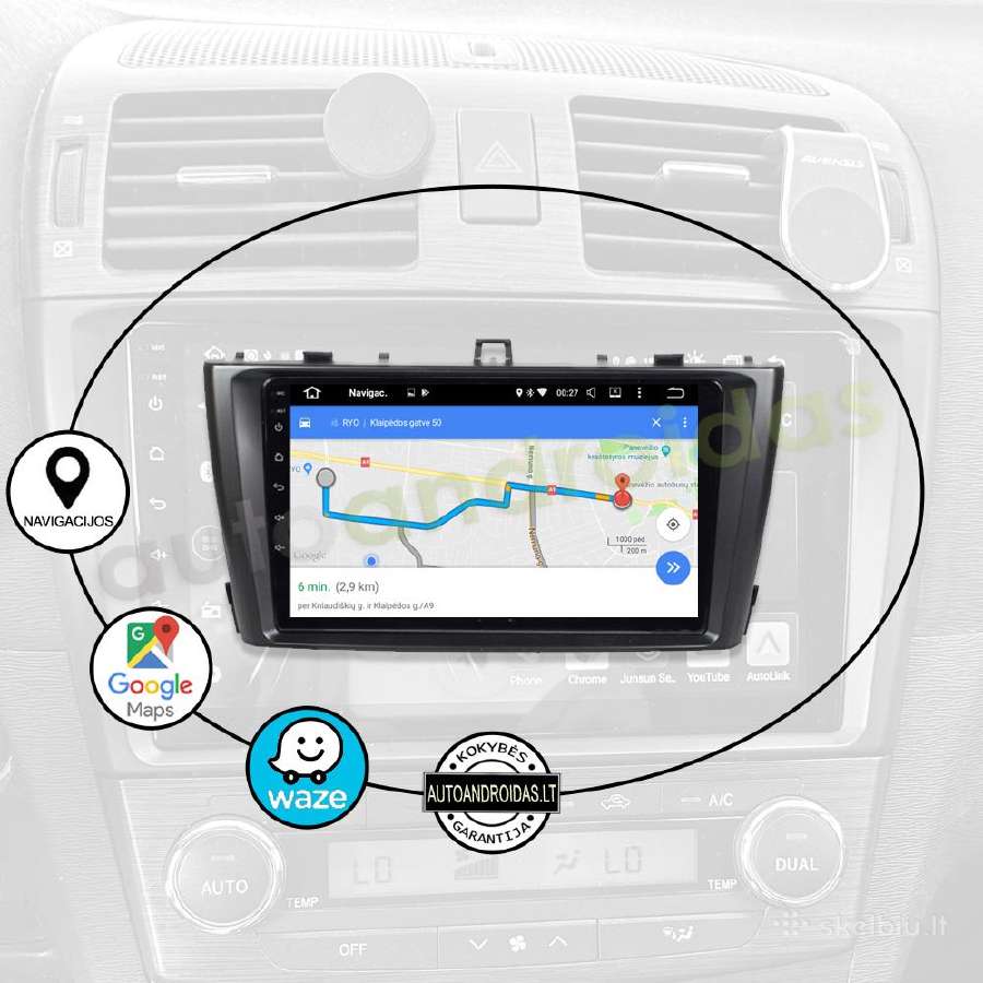 Toyota Avensis T27 2008-15 Android multimedia GPS - nuotraukos Nr. 11