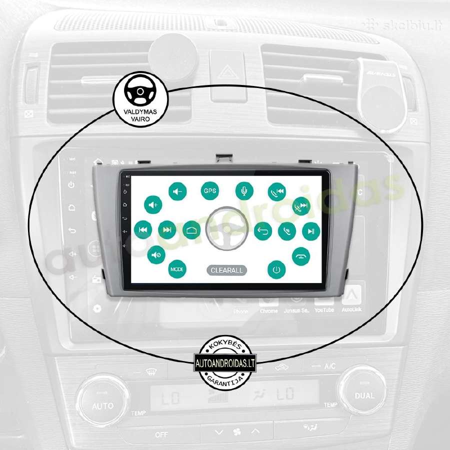 Toyota Avensis T27 2008-15 Android multimedia GPS - nuotraukos Nr. 12