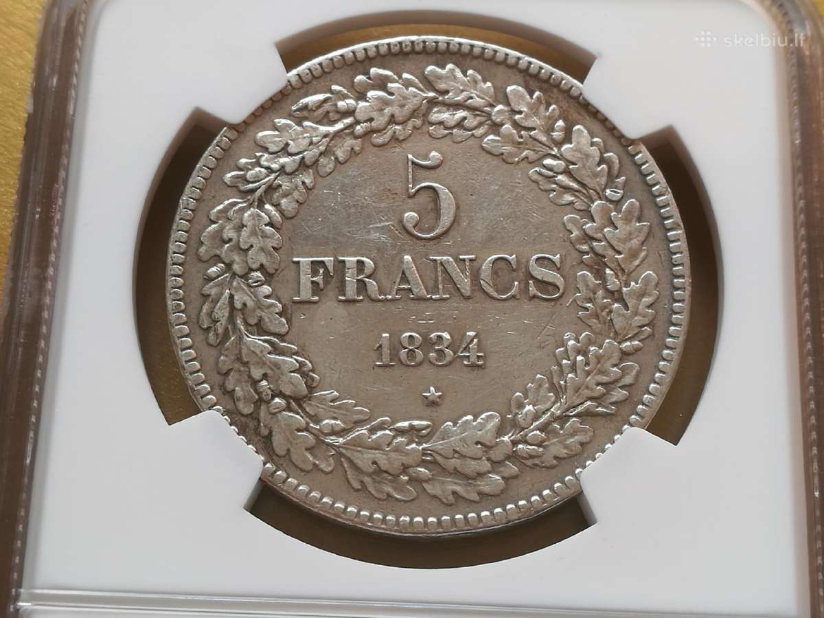 Belgija 5 frankai 1834 - nuotraukos Nr. 3