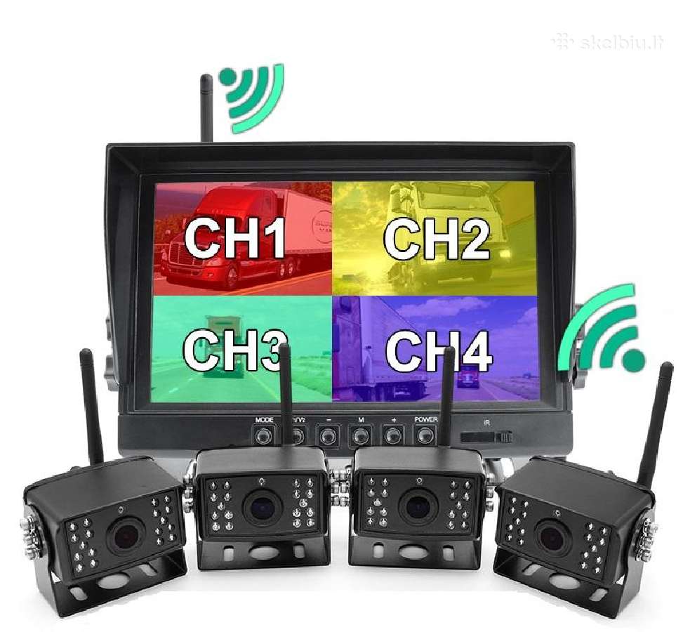 9' Ahd LCD monitorius ir keturios bevielės HD gali