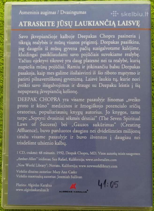 *Deepak Chopra pabėgimas iš mąstymo kalėjimo / CD - nuotraukos Nr. 3
