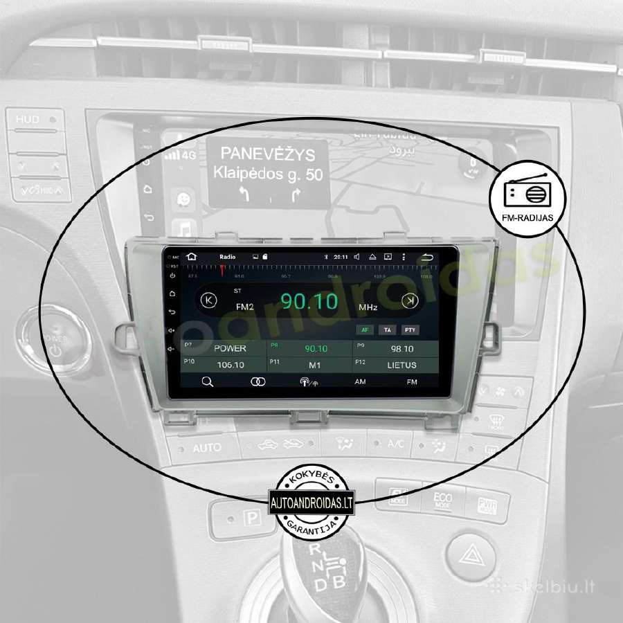 Toyota Prius 3 Xw30 2009-15 Android multimedia GPS - nuotraukos Nr. 4
