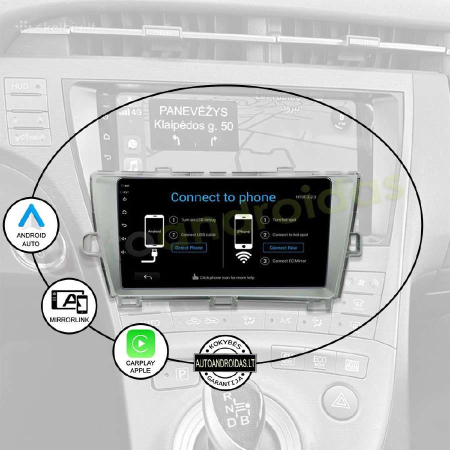 Toyota Prius 3 Xw30 2009-15 Android multimedia GPS - nuotraukos Nr. 10