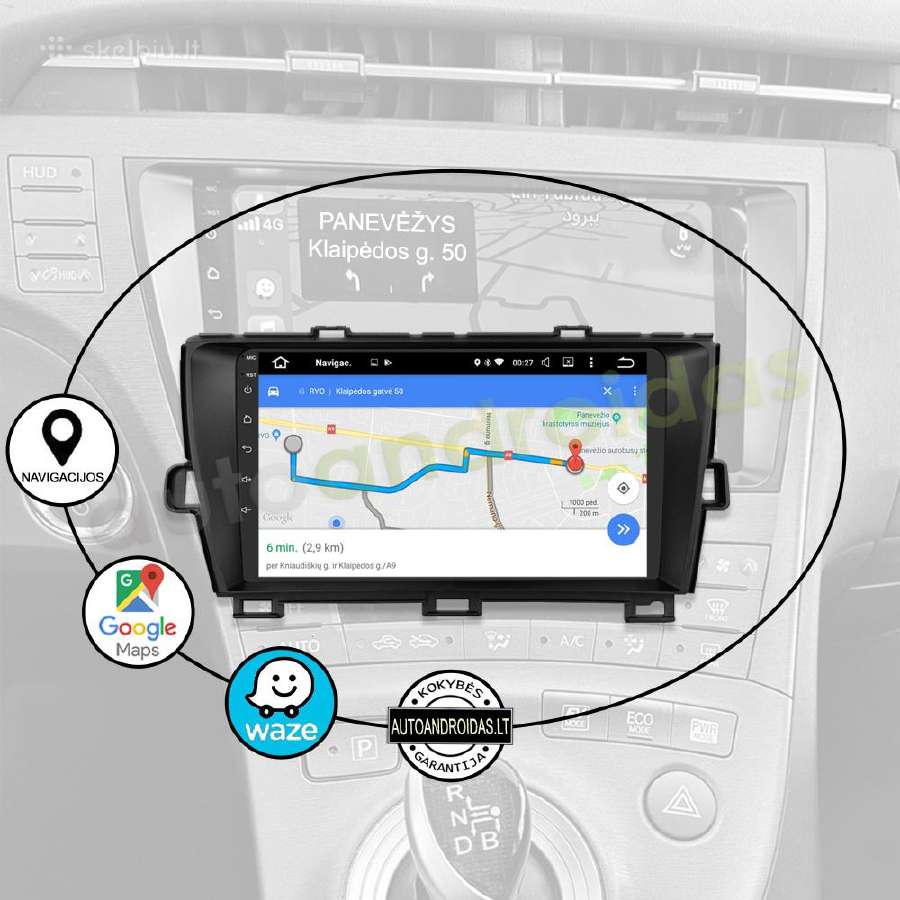 Toyota Prius 3 Xw30 2009-15 Android multimedia GPS - nuotraukos Nr. 11